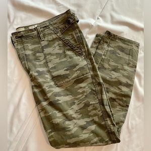 Anthropologie Mid Rise Slim Leg Camo Pants